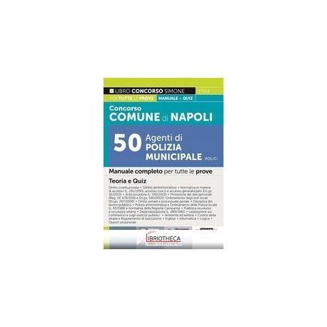 CONCORSO COMUNE DI NAPOLI 50 AGENTI DI POLIZIA MUNIC