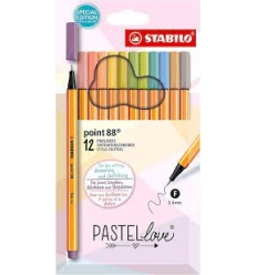 STABILO point 88 Pastellove Set 12 Color