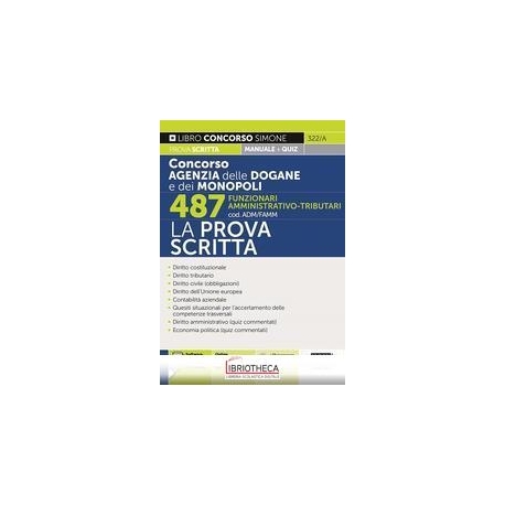 322/A CONCORS. AGENZIA DOGANE E MONOPOLI