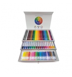 Valigetta Colori 36 Pastelli a matita Tinta unita + 18 BrushPen + cera + cancelleria