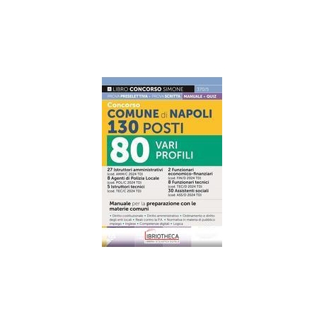 CONCORSO COMUNE DI NAPOLI 2024 - 130 POSTI - 80 POST