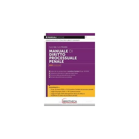 MANUALE DI DIRITTO PROCESSUALE PENALE