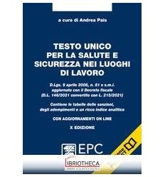 TESTO UNICO PER LA SALUTE E SICUREZZA NEI LUOGHI DI