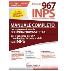 CONCORSO PER 967 INPS CONSULENTI PROTEZIONE SOCIALE