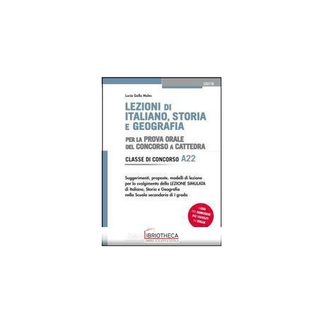 LEZIONI ITALIANO STORIA GEOGRAFIA A22 (526/11B)