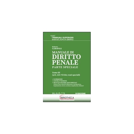 MANUALE DI DIRITTO PENALE PARTE SPECIALE TOMO 3