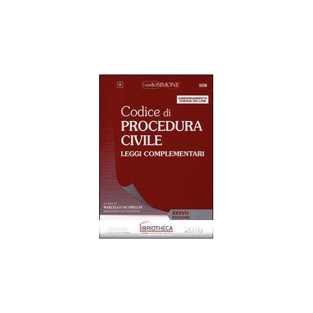 CODICE PROCEDURA CIVILE LEGGI COMPL.2016 (508)