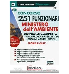 315 CONCORSO 251 FUNZIONARI MIN.AMBIENT