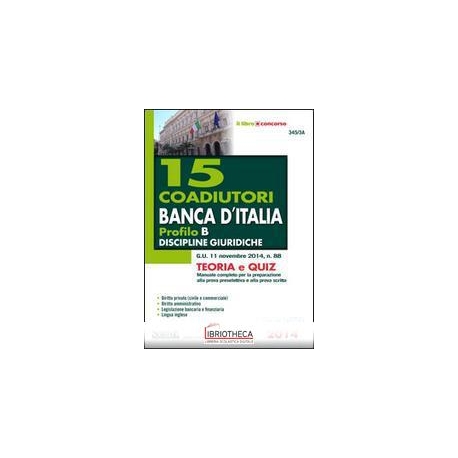 15 COADIUTORI BANCA ITALIA PR. B