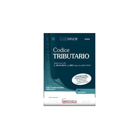 CODICE TRIBUTARIO 2016 MINOR (519/1)