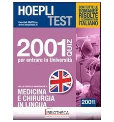 2001 QUIZ PER ENTRARE IN UNIVERSITÀ