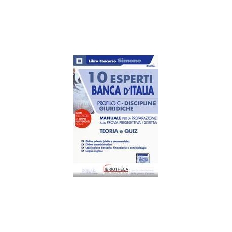 10 ESPERTI BANCA D'ITALIA - PROFILO C - DISCIPLINE G