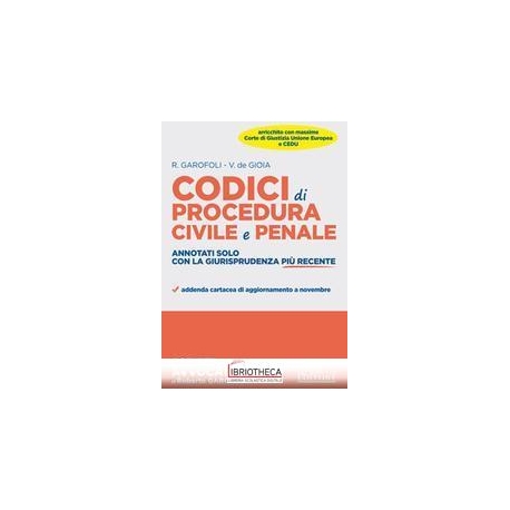 CODICI DI PROCEDURA CIVILE E PENALE