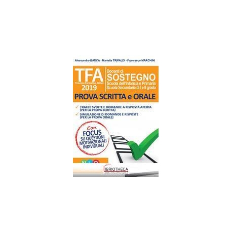 TFA - TIROCINIO FORMATIVO ATTIVO 2019 - PROVA SCRITT