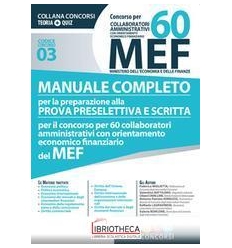 CONCORSO PER 60 MEF COLLABORATORI AMMINISTRATIVI CON