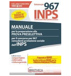 CONCORSO PER 967 INPS CONSULENTI PROTEZIONE SOCIALE