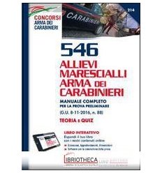 546 ALLIEVI MARESCIALLI ARMA DEI CARABINIERI. MANUAL