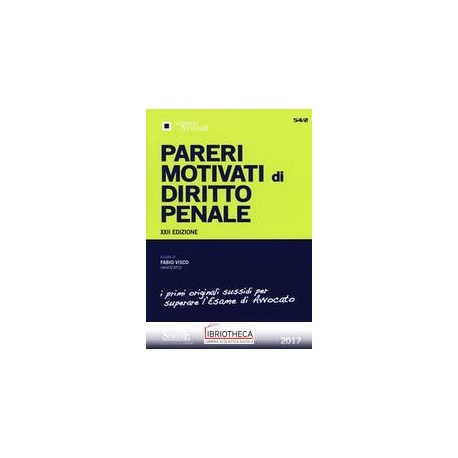 54/2 PARERI MOTIVATI DI DIRITTO PENALE