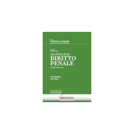 MANUALE DI DIRITTO PENALE PARTE GENERALE 20172018