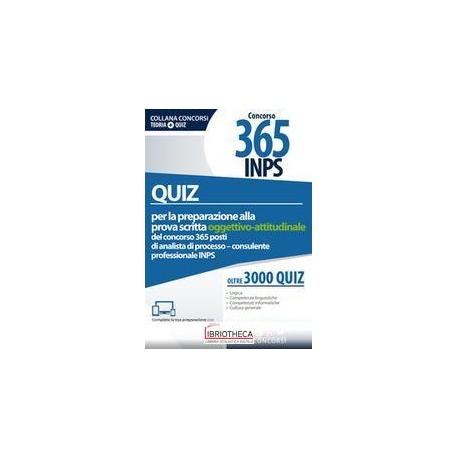 CONCORSO 365 INPS QUIZ PROVA SCRITTA OGGETTIVO ATTIT