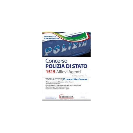 CONCORSO POLIZIA DI STATO. 1515 ALLIEVI AGENTI. TEOR