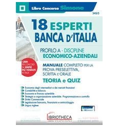 18 ESPERTI BANCA D'ITALIA - PROFILO A - DISCIPLINE E