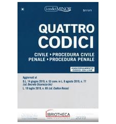 511/1 QUATTRO CODICI EDITIO MINOR-CIVILE