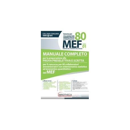 CONCORSO PER 80 MEF - COLLABORATORI AMMINISTRATIVI C