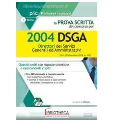 PROVA SCRITTA DEL CONCORSO PER 2004 DSGA. QUESITI SV