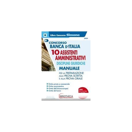 CONCORSO BANCA D'ITALIA 10 ASSISTENTI AMMINISTRATIVI