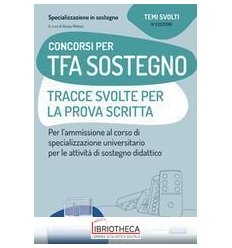 CONCORSI TFA SOSTEGNO TRACCE SV.PRO.SCR