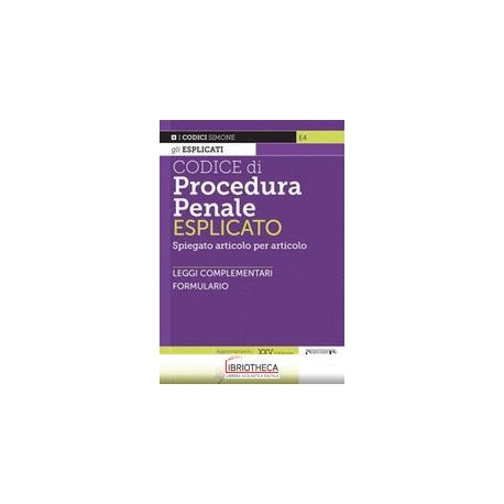 E4 CODICE DI PROCEDURA PENALE ESPLICATO