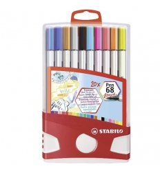 STABILO PEN68 BRUSH 20 COLORI ASSORTITI in confezione