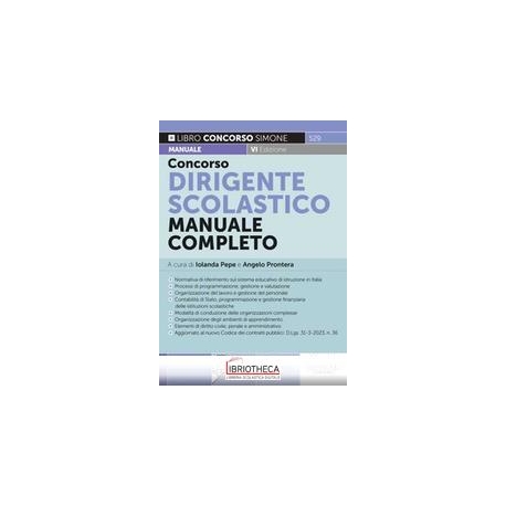 CONCORSO DIRIGENTE SCOLASTICO - MANUALE COMPLETO