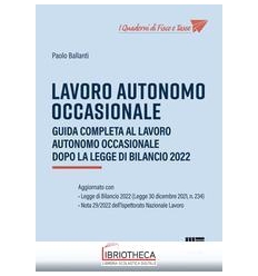 Lavoro autonomo occasionale 2023