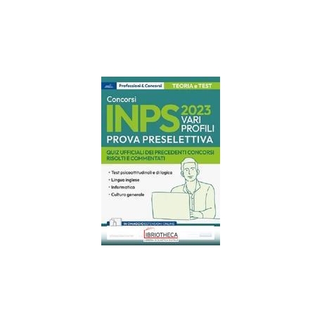 CONCORSI INPS 2023 VARI PROFILI