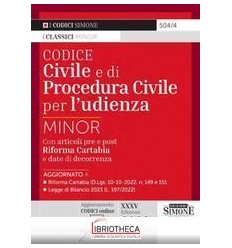 CODICE CIVILE E DI PROCEDURA CIVILE PER L'UDIENZA -