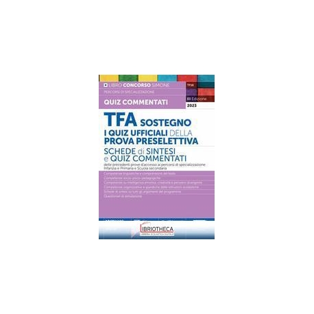 TFA SOSTEGNO. I QUIZ UFFICIALI DELLA PROVA PRESELETT