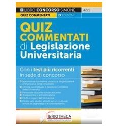 42/1 QUIZ COMMENTATI LEGISLAZIONE UNIVER